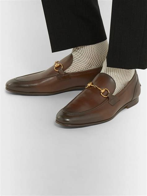 gucci jordaan horsebit-detailed leather loafers|Gucci jordaan leather loafer women's.